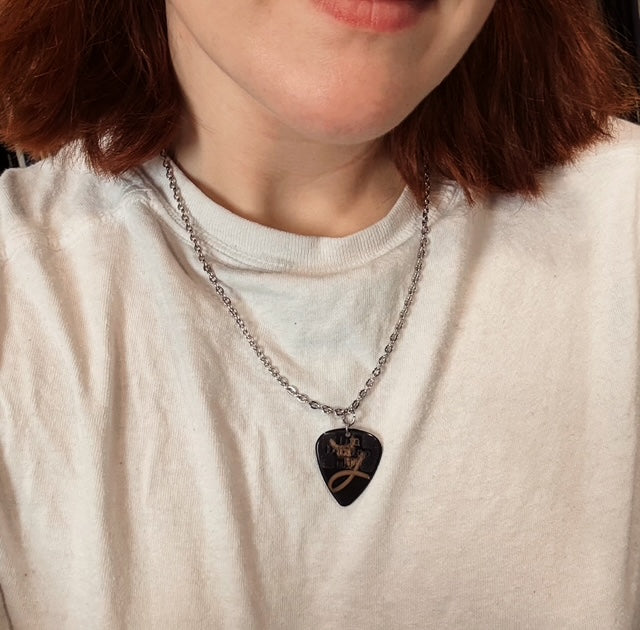 Linh Le Signed Bass Pick Necklace