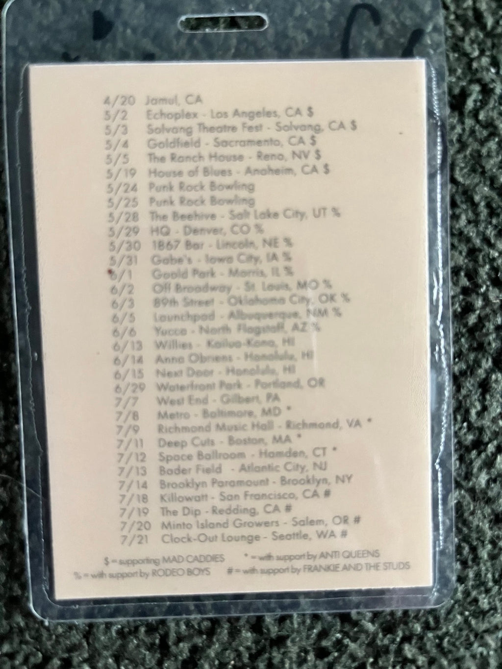 LIMITED SIGNED Bad Cop Bad Cop AAA Tour Laminate 2024 Tour