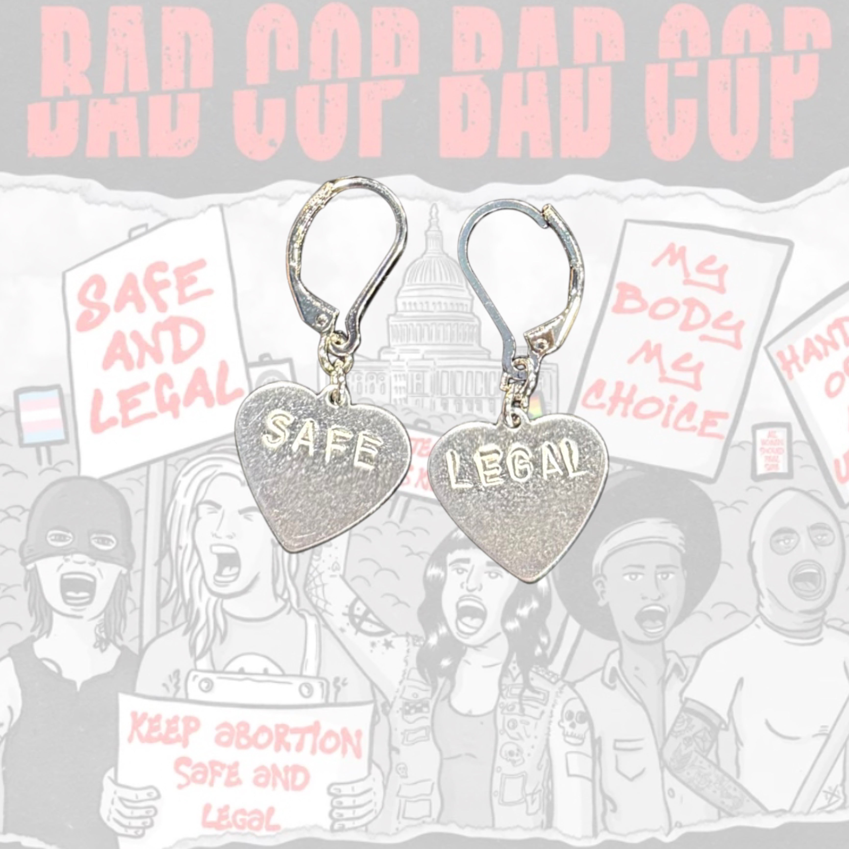Safe and Legal Heart Earrings